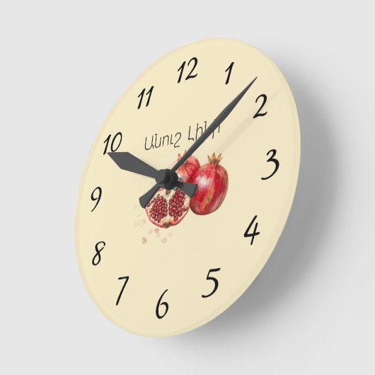 Pomegranate Wall Clock Runde Wanduhr (Winkel)