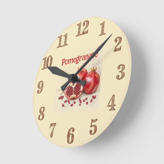 Pomegranate Wall Clock Runde Wanduhr (Winkel)