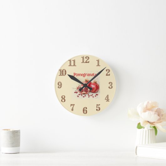 Pomegranate Wall Clock Runde Wanduhr (Zuhause)