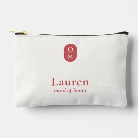 Pomegranate | Wedding Monogram Bridesmaid Gift Zubehörtasche (Vorderseite)
