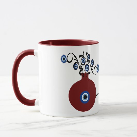 pomegranate with evil eye mug tasse (Links)