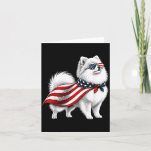 Pomeranian 4. Juli Amerikanische Flagge Pom Hund Karte