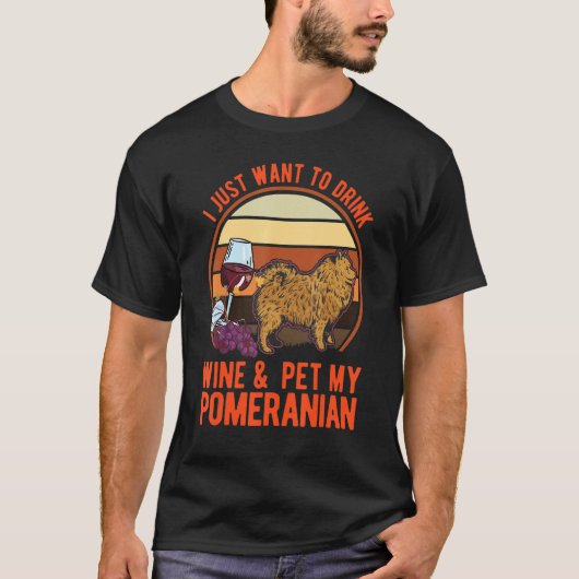 Pomeranian And Wine Pomeranian T-Shirt (Vorderseite)