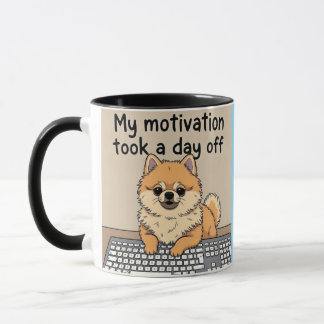 Pomeranian at the Keyboard Mug – Cute Dog Designer Tasse