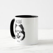 Pomeranian Breed Edgy Pop Art Custom Dog Lover Tasse (Vorderseite Links)