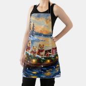 Pomeranian Christmas Boat Holiday Schürze (InSitu)