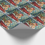 Pomeranian Christmas Santa Bag Adventure Geschenkpapier (Ecke)