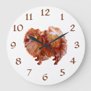 Pomeranian Clock Große Wanduhr