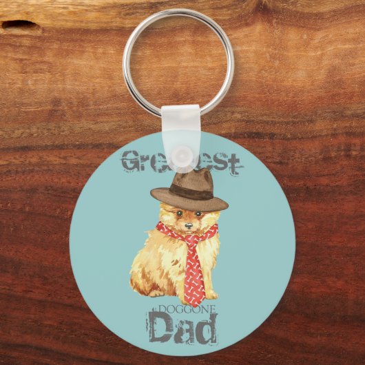 Pomeranian Dad Schlüsselanhänger (Vorderseite)