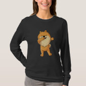 Pomeranian Dog Dabbing Pomeranian Dog Cute T-Shirt (Vorderseite)