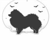 Pomeranian Dog � Halloween Moon Silhouette Classic Aufkleber (Vorderseite)