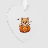 Pomeranian dog Happy Halloween pumpkin Classic T-S Ornament (Vorderseite)