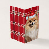Pomeranian Dog Holiday Red Plaid Christmas (Vorderseite)