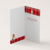 Pomeranian Dog Holiday Red Plaid Christmas (Innenseite)