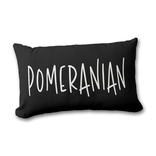 Pomeranian Dog Lover & Owner Chic Black & White Lendenkissen (Pomeranian Dog Lover & Owner Chic Black & White Lumbar Pillow)