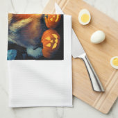 Pomeranian Dog Lovers Painting of van gogh starry Geschirrtuch (Viertel Falte)