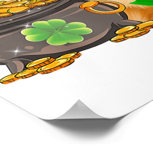 Pomeranian Dog Shamrock St Patricks Day Dog Irish Poster (Ecke)