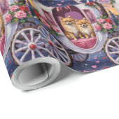 Pomeranian Dog Valentine's Day  Geschenkpapier (Rolleneckpunkt)