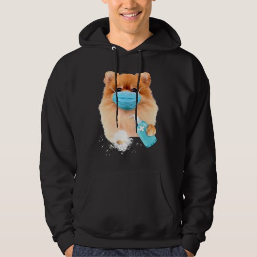 Pomeranian Face Mask Hoodie (Vorderseite)
