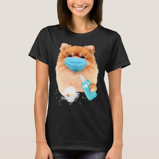 Pomeranian Face Mask T-Shirt (Vorderseite)
