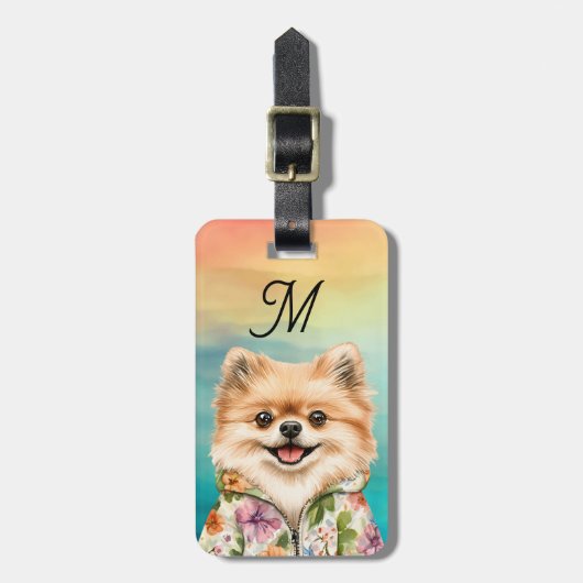 Pomeranian-Gepäckanhänger Gepäckanhänger (Vorderseite vertikal)