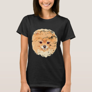 Pomeranian-Gesicht Süß Retro Vintage T-Shirt