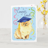 Pomeranian Graduate Karte (Gelbe Blume)