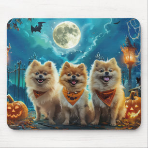 Pomeranian Halloween Gruselig Mousepad