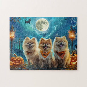 Pomeranian Halloween Gruselig Puzzle