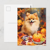 Pomeranian Herbst Dankfest Postkarte (Vorne/Hinten)