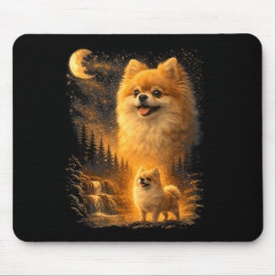 Pomeranian heult zum Mond vintage 90er lustig Mousepad