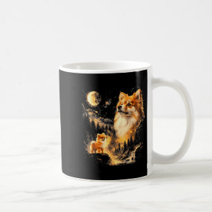 Pomeranian heult zum Mond Vintage 90er Retro Kaffeetasse