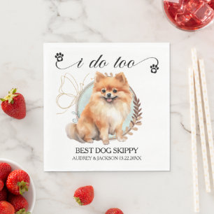 Pomeranian Hochzeitsservietten mit Hundebild Serviette