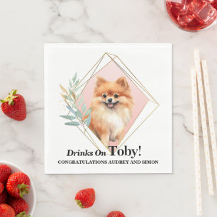 Pomeranian Hochzeitsservietten mit Hundebild Serviette