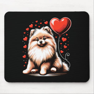 Pomeranian-Hund Valentinstag Hundebesitzer Valenti Mousepad
