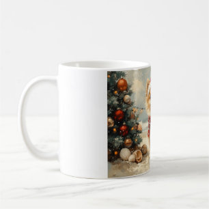 Pomeranian Hund Weihnachten Vintage Strand Kaffeetasse