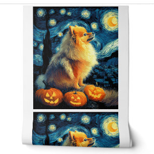 Pomeranian-Hundefreunde Malerei von van gogh Stern Tapete