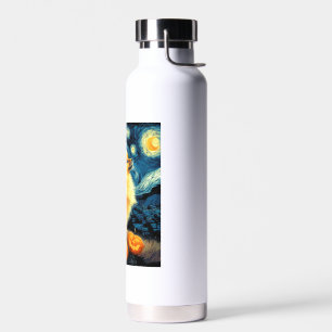 Pomeranian-Hundefreunde Malerei von van gogh Stern Trinkflasche