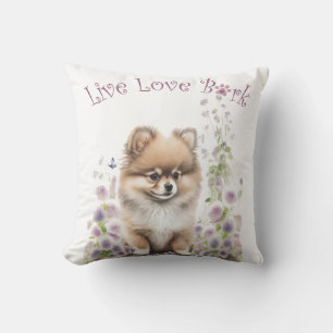 Pomeranian-Hundemutter Blumen- Kissen