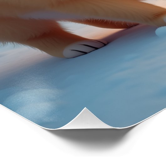 Pomeranian in Gingerbread Village Christmas Poster (Ecke)