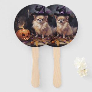 Pomeranian-Kürbisse Halloween Gruselig Fächer
