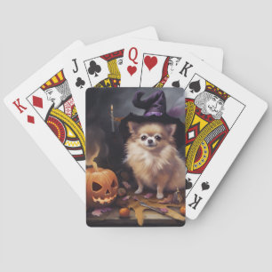 Pomeranian-Kürbisse Halloween Gruselig Spielkarten