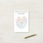 Pomeranian-Liebhaber mit Monogramm-Hund Post-it Klebezettel (Auf Schreibtisch)