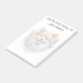 Pomeranian-Liebhaber mit Monogramm-Hund Post-it Klebezettel (angewinkelt)