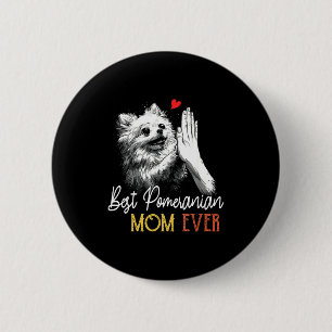 Pomeranian-Mama immer lustige Hunde-Mama Muttertag Button