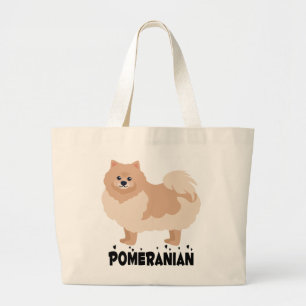 Pomeranian-Mama Pom Pom Welpe Hund Papa Rettung Jumbo Stoffbeutel