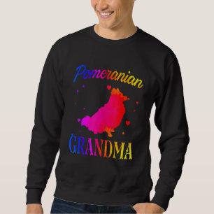 Pomeranian Oma Vintage Bunt Süße Hundemama Sweatshirt