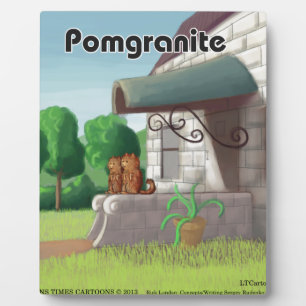 Pomeranian On Granite (Pomegranite) Funny Fotoplatte