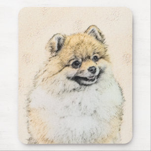 Pomeranian (Orange) Painting - Original Dog Art Mousepad