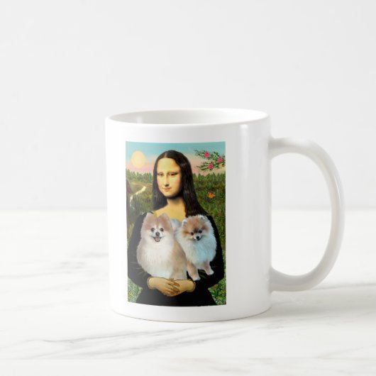 Pomeranian-Paar 3 - Mona Lisa Kaffeetasse (Rechts)